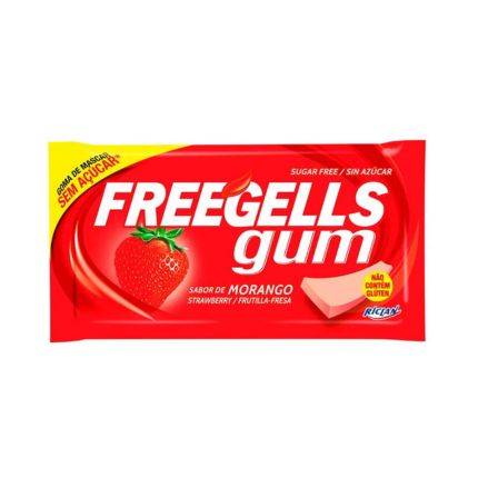 Freegells Gum Morango Strawberry 8g