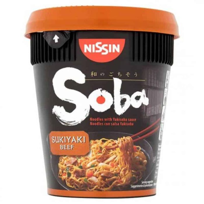 Staging Sweet Joint Nissin Cup Noodles Soba Wok Style Sukiyaki Bee 89 gr